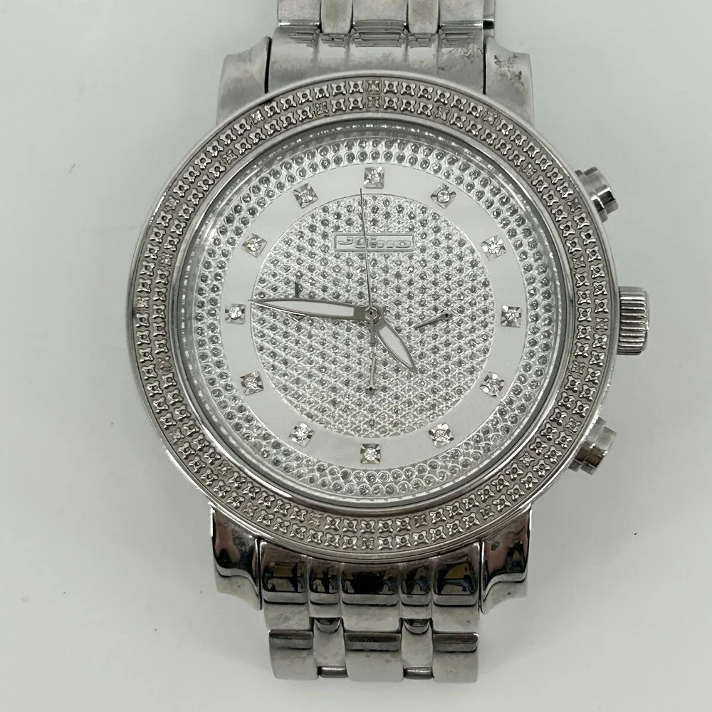 Jojino MJ-1101 50mm Mens Diamond Chronograph Watch 0.25ct Iced Out